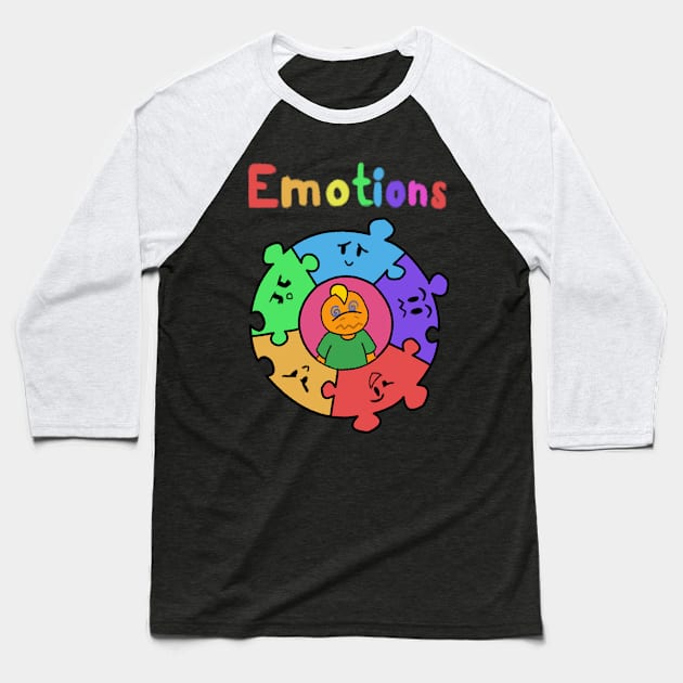 Kazzy's Emotions Shirt 02 Baseball T-Shirt by KendraHowland.Art.Scroll